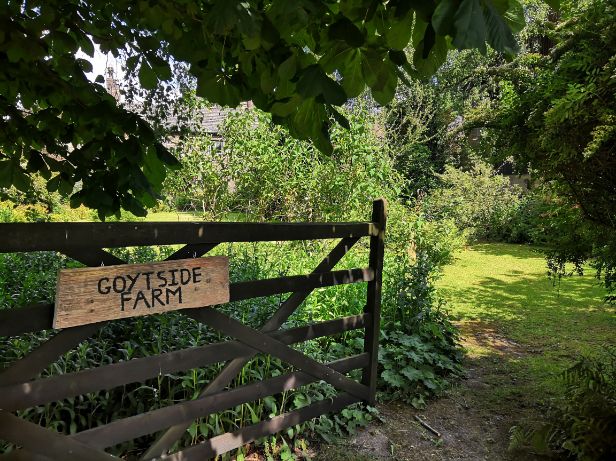 Gate of Goytside Farm opening into front garden