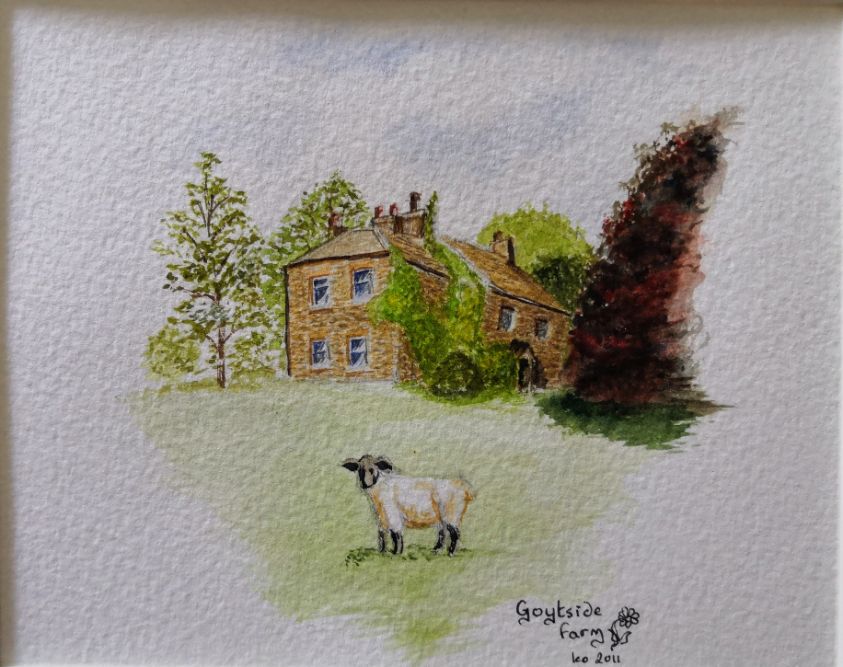 Watercolour painting of Goytside Farm 2011